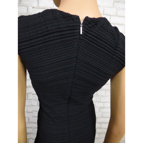 $395 Rebecca Taylor Vneck Fit & Flare Flounce Hem Little Black Dress 2 NEW - Picture 14 of 16